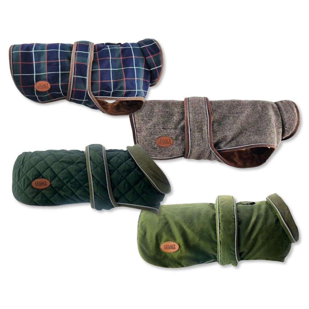 Hugglepets Legacy Dog Coat Traditional Tartan Herringbone Reflective Warm Jacket