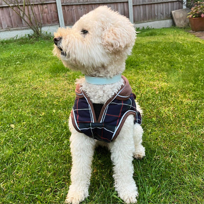Hugglepets Legacy Dog Coat Traditional Tartan Herringbone Reflective Warm Jacket