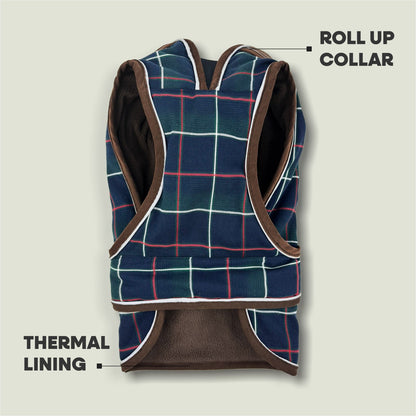 Hugglepets Legacy Dog Coat Traditional Tartan Herringbone Reflective Warm Jacket