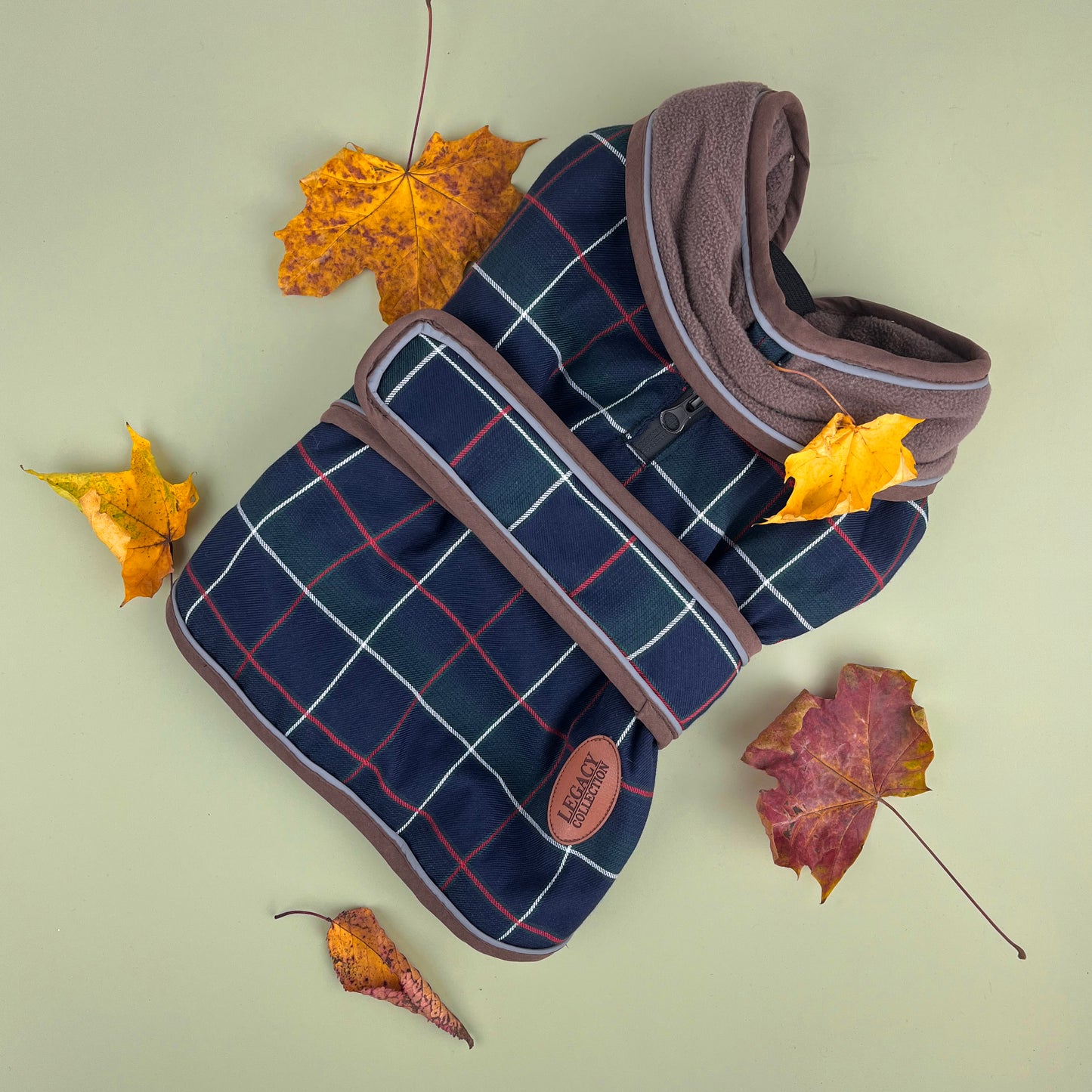 Hugglepets Legacy Dog Coat Traditional Tartan Herringbone Reflective Warm Jacket