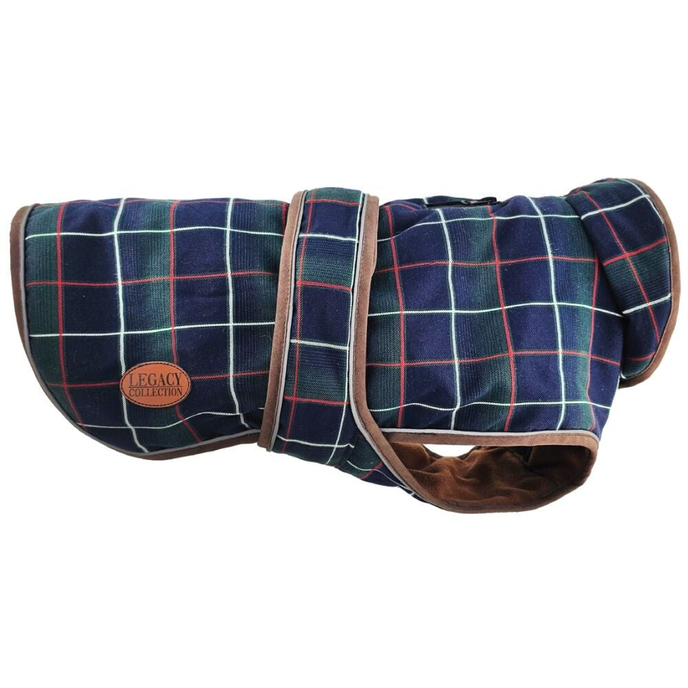 Hugglepets Legacy Dog Coat Traditional Tartan Herringbone Reflective Warm Jacket