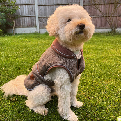 Hugglepets Legacy Dog Coat Traditional Tartan Herringbone Reflective Warm Jacket